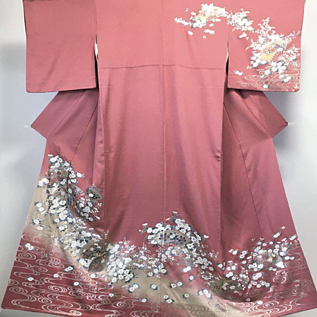 んでの 正絹 暈し染め 訪問着 袷 uU4rL-m65790403823 ✿金銀彩 刺繍 吉祥扇 となります