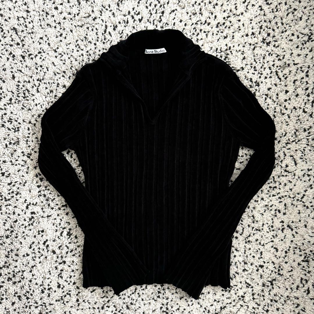 Acne Studios, 23SS V-neck velour polo