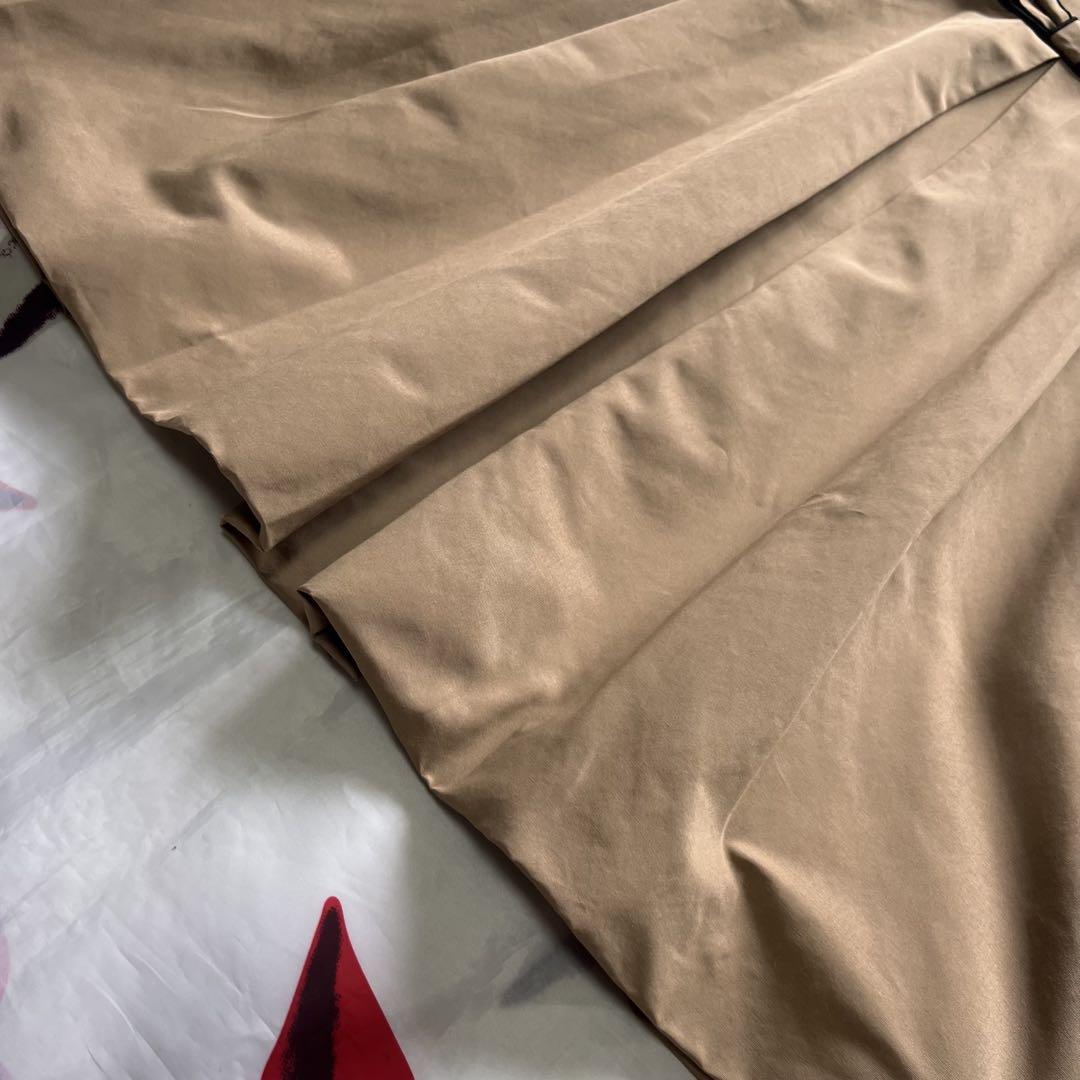 美品】FOXEY 膝丈ワンピース ブラウンベージュ 38 ノースリーブ