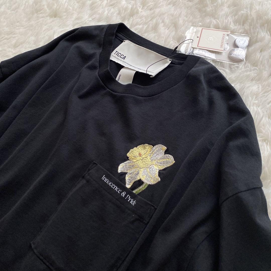 新品未使用☆TICCA ティッカ 【別注】 フラワー刺繍 Tシャツ 2024SS