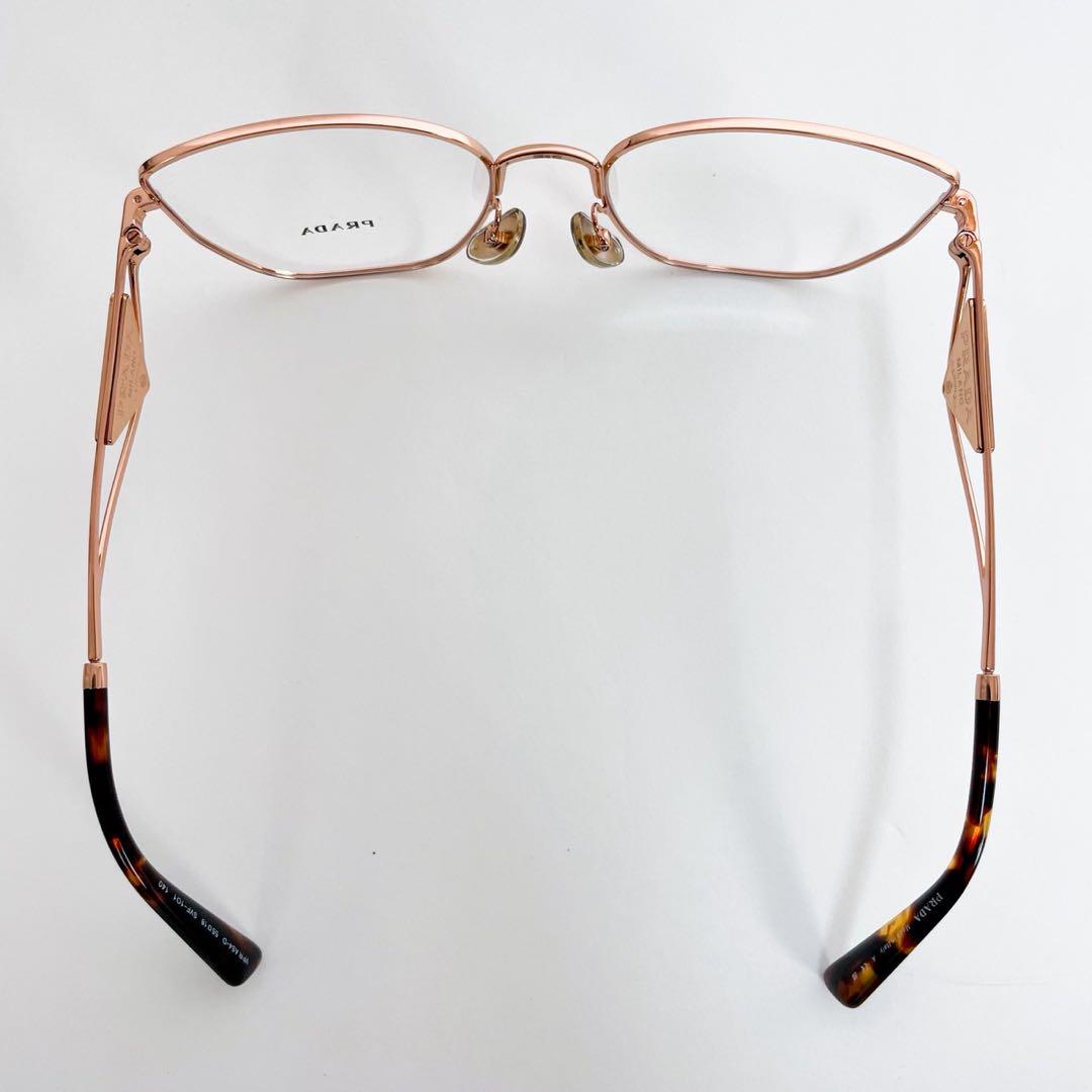 PRADA トライアングル ロゴ メガネ 近年モデル 美品】PRADA トライアングルロゴ 眼鏡 メガネ 度なし
