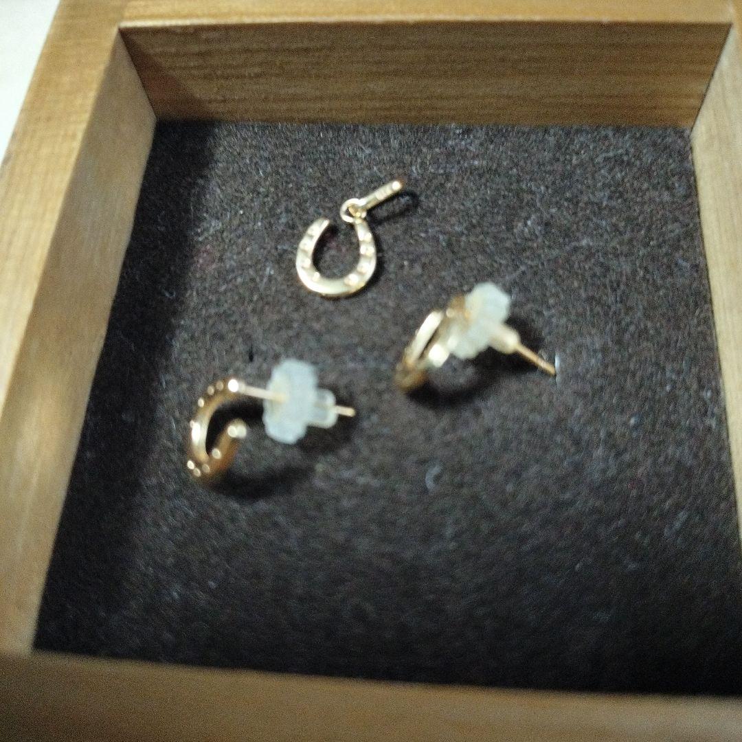 k10 馬蹄デザイン ピアス ネックレストップ セット売り