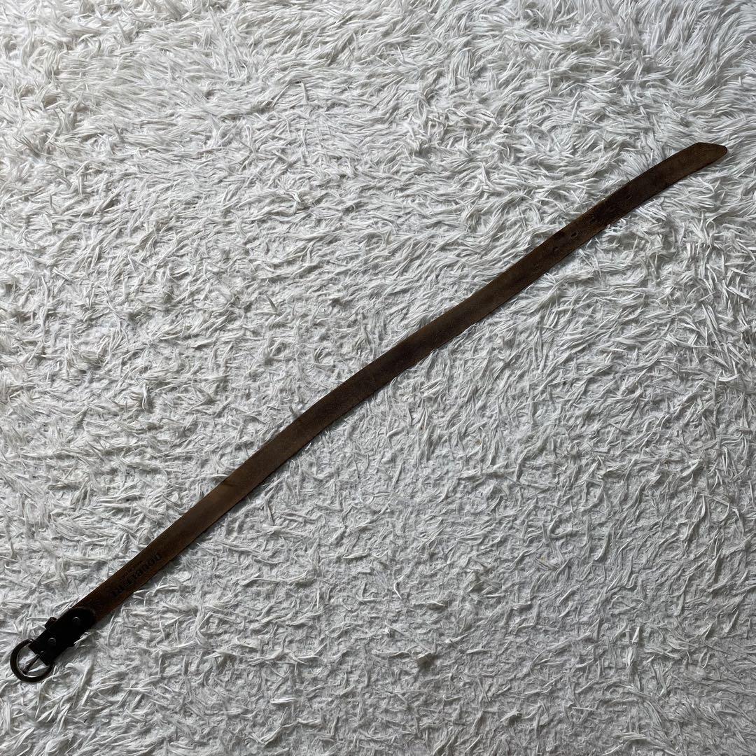 【美品】ダブルアールエル　ベルト　ヴィンテージ加工　ロゴ刻印　イタリア製　レザー