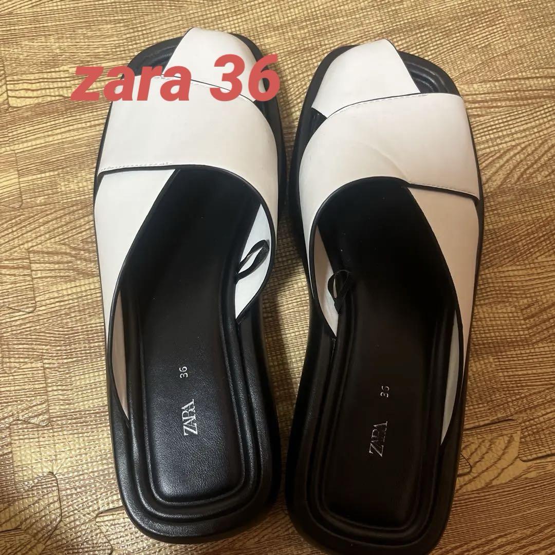 zara 36 クロスフラットサンダル　ほぼ新品