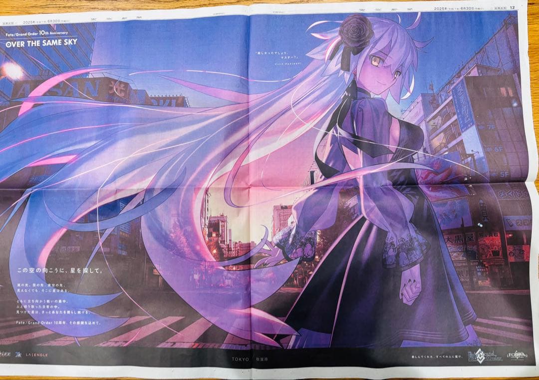 Fate/Grand Order10周年記念広告企画  中日新聞 裏打ち 額付 Fate/Grand Order10周年記念広告企画 中日新聞 裏打ち 額付