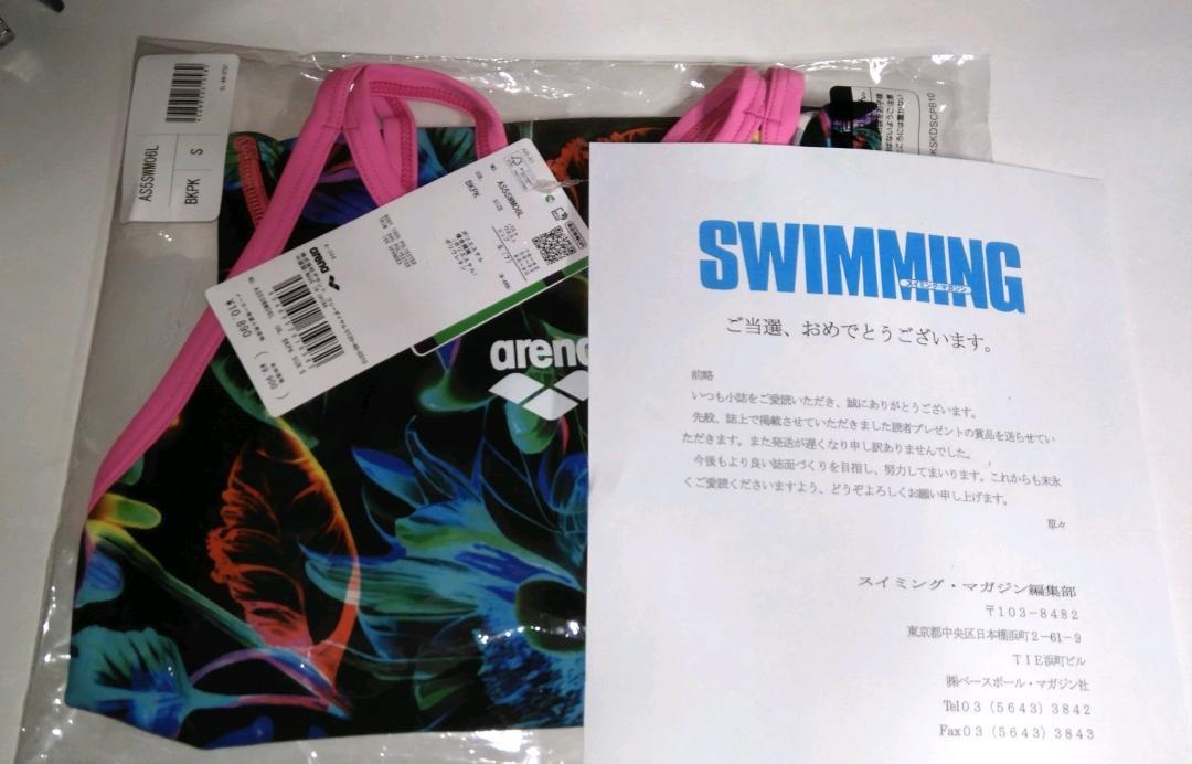 新品 arena アリーナ トレーニングワンピース ブラック×ピンク S