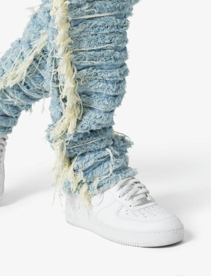 パンツ mnml biggy frayed denim
