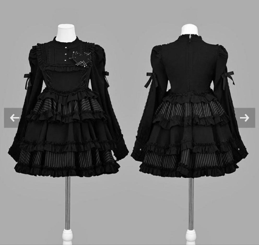 DimMoire フリルに埋もれて見る悪夢ドレス　BLACK サイズM