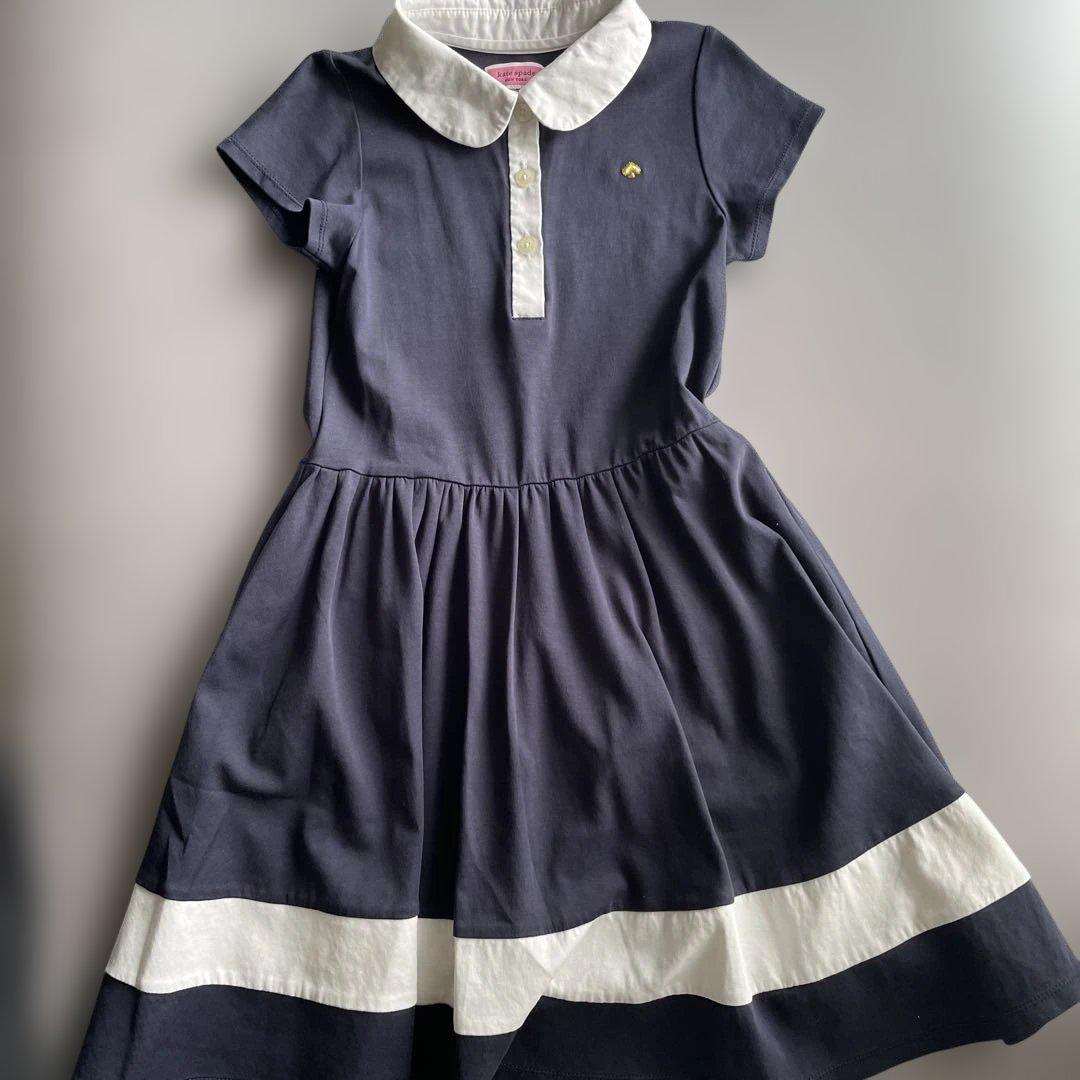 【新品】☆ケイトスペード☆  ワンピース　130㎝ ケイトスペード ワンピース 130 ネイビー - メルカリ