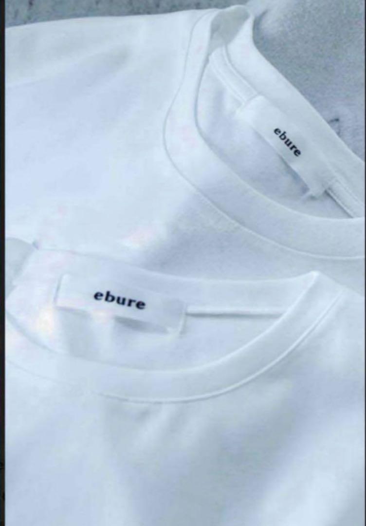 エブール ebure カットソー ポケット付きTシャツ ロゴ刺繍 38