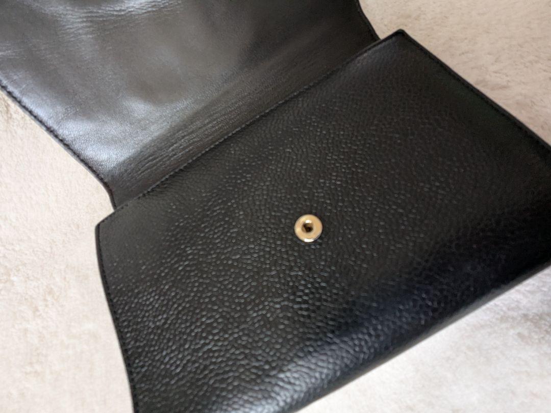 CHANEL ブラックレザー 三つ折り財布