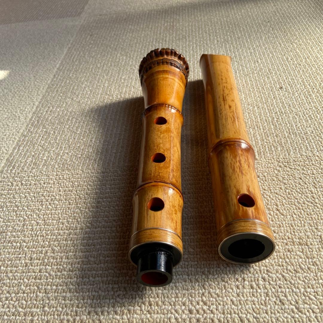 250⭐️尺八 一尺六寸管金唄口 精華銘四印 250⭐️尺八 一尺六寸管金唄口 精華銘四印