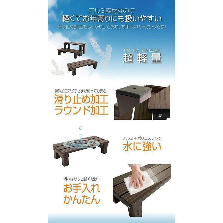 中古H-06踏み台 2段 ステップ台 足場台 庭用 アルミ 家庭用 業務用