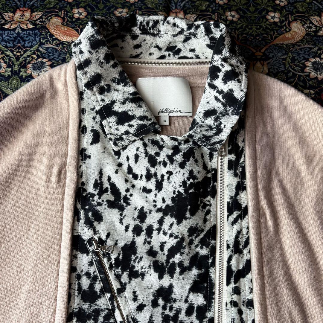 3.1 Phillip Lim レオパード カシミヤ カーディガン ライダース