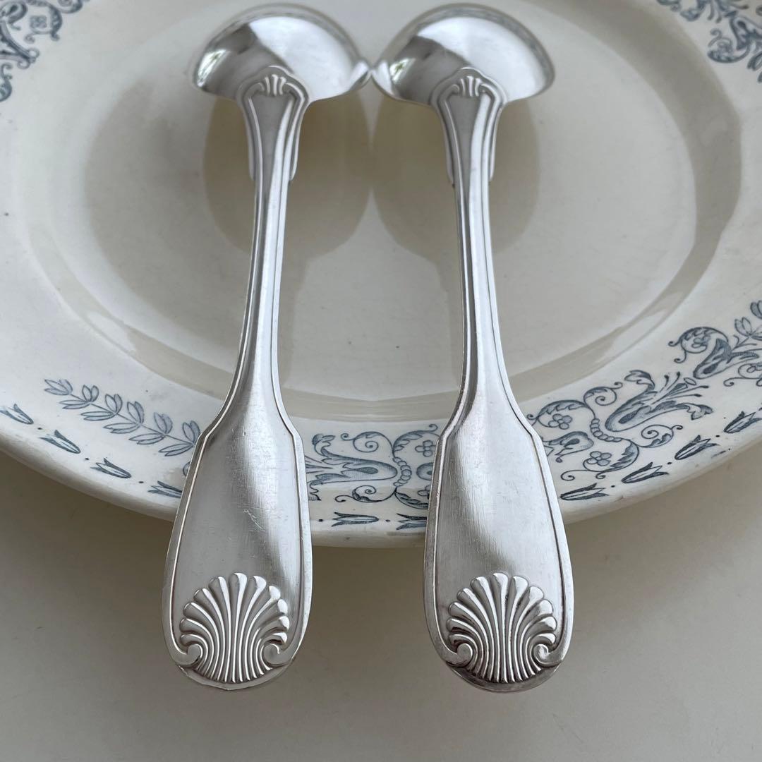 フランスアンティーク クリストフル シルバースプーン2本セット