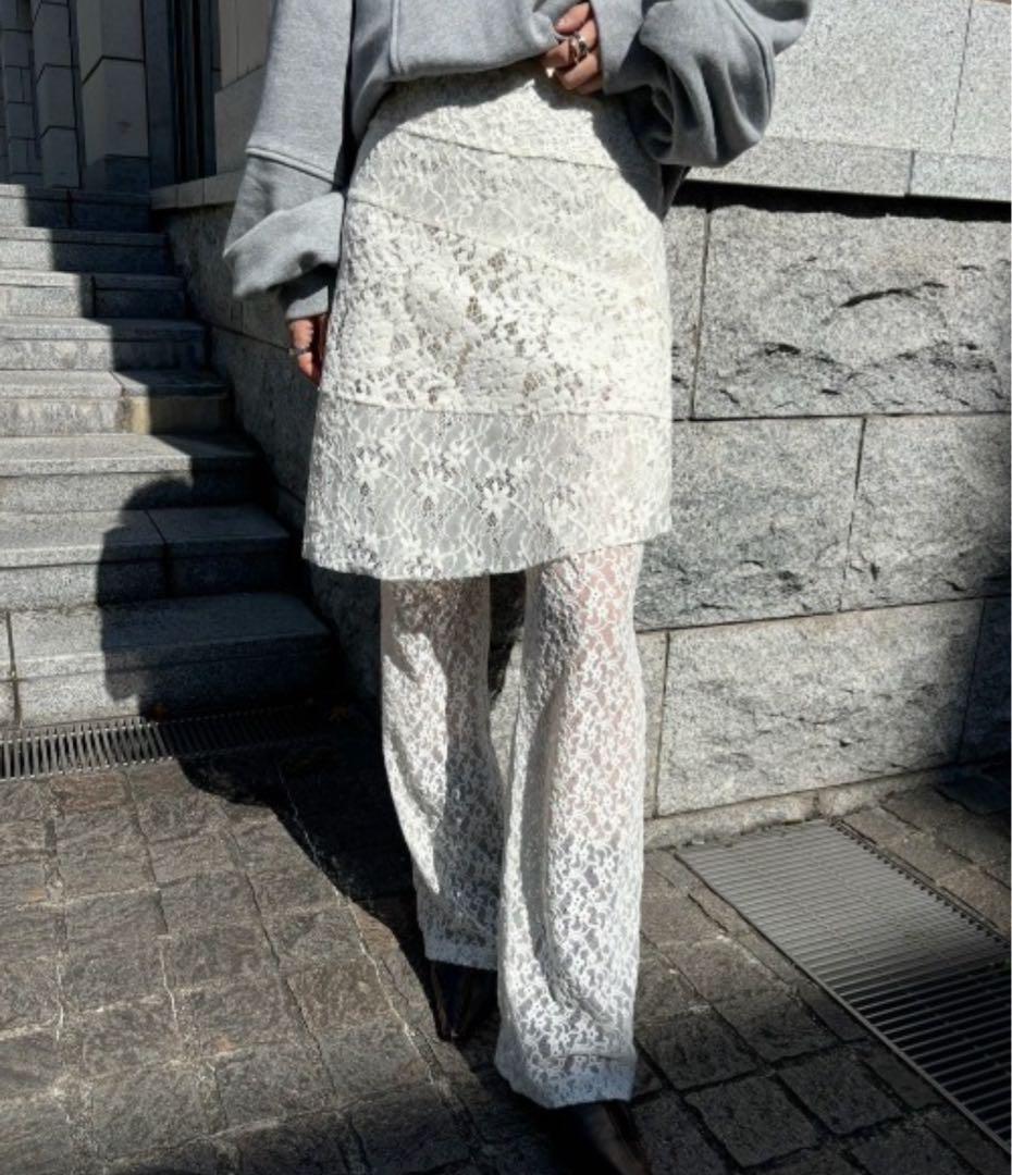 ameri LACE WRAP SKIRT WITH PANTS