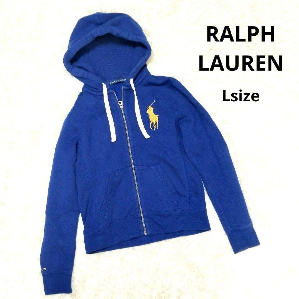 RALPH LAUREN ラルフローレン パーカー ビッグロゴ 青 L
