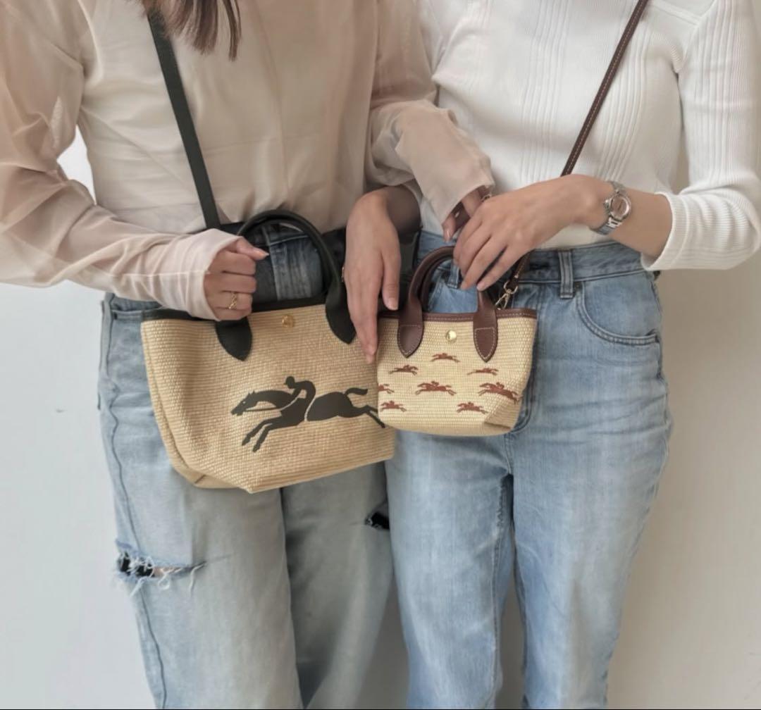 【美品】Longchamp ロンシャン ルパニエ　バスケットバッグ かごバッグ