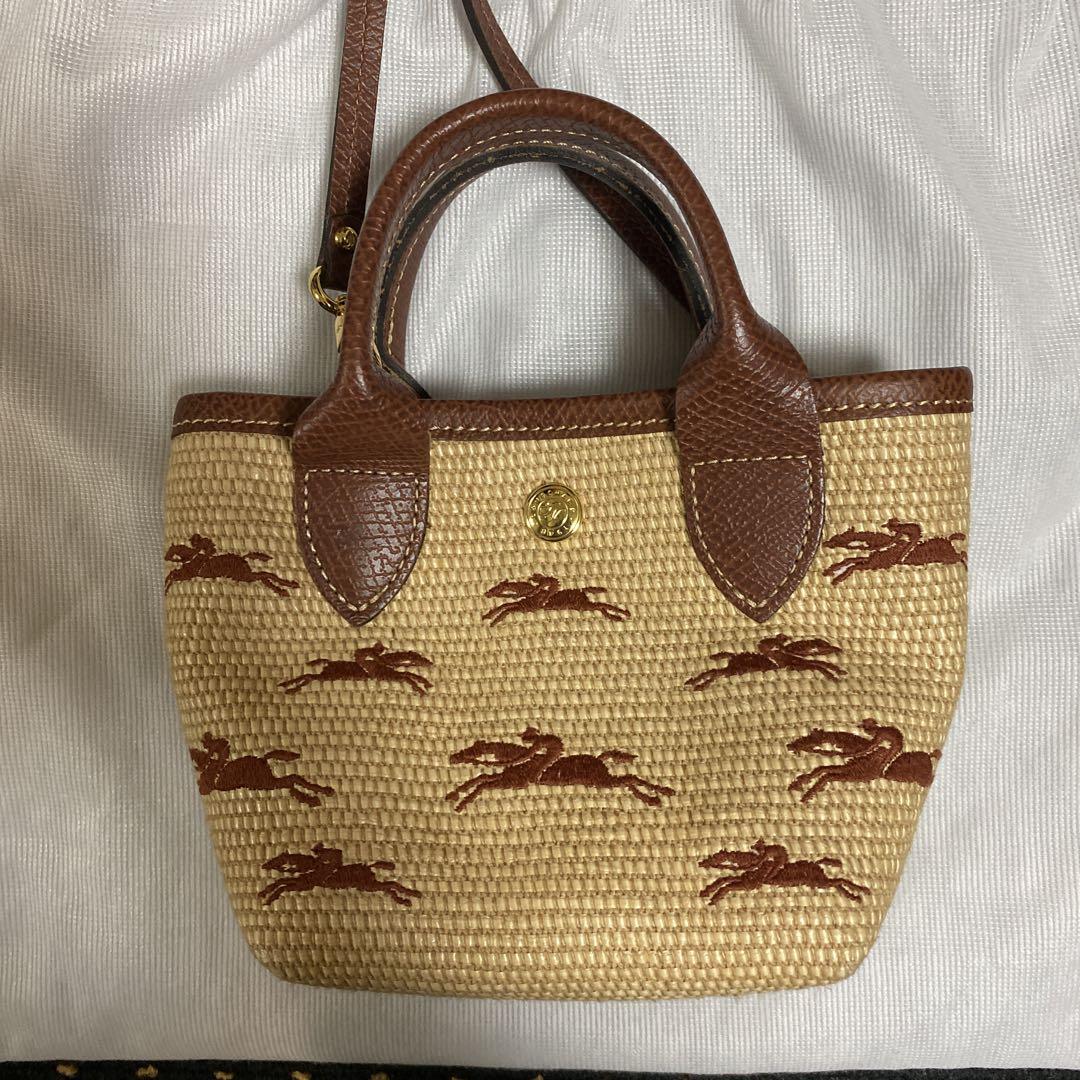【美品】Longchamp ロンシャン ルパニエ　バスケットバッグ かごバッグ