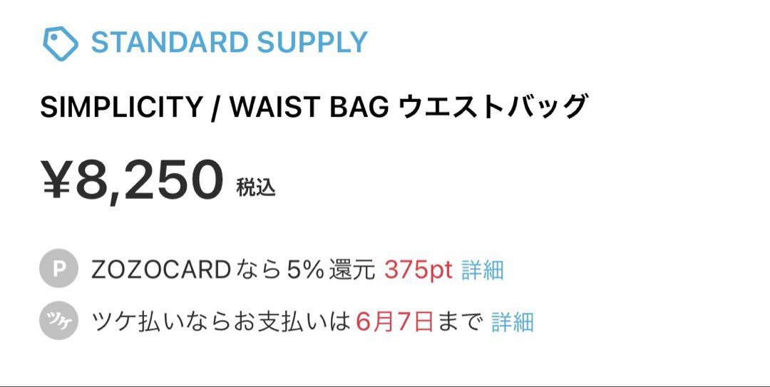 バッグ STANDARD SUPPLY SIMPLICITY / WAIST BAG