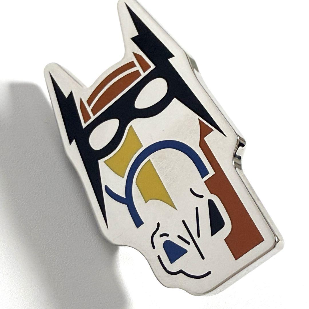 【超美品】エルメス　メンズ　ピン　バッジ 　ブローチ　シュヴァル　マスケ