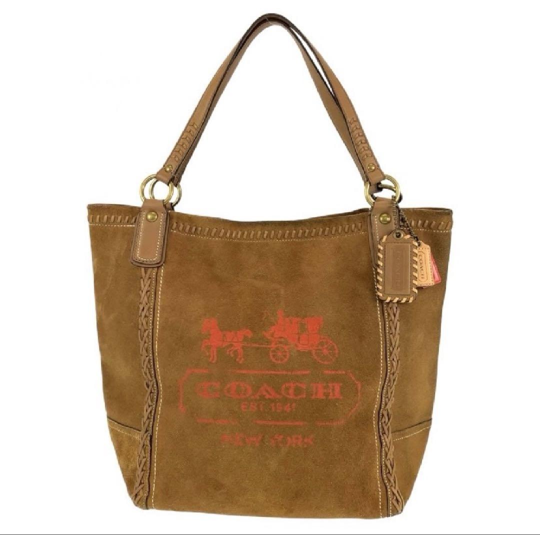 【希少】COACH ブラウン スエード トートバッグ