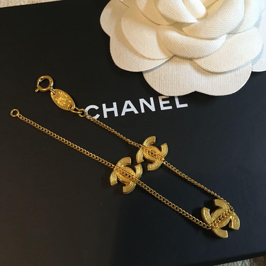 シャネル　CHANEL ヴィンテージ　ゴールド　  ステーション　ブレスレット