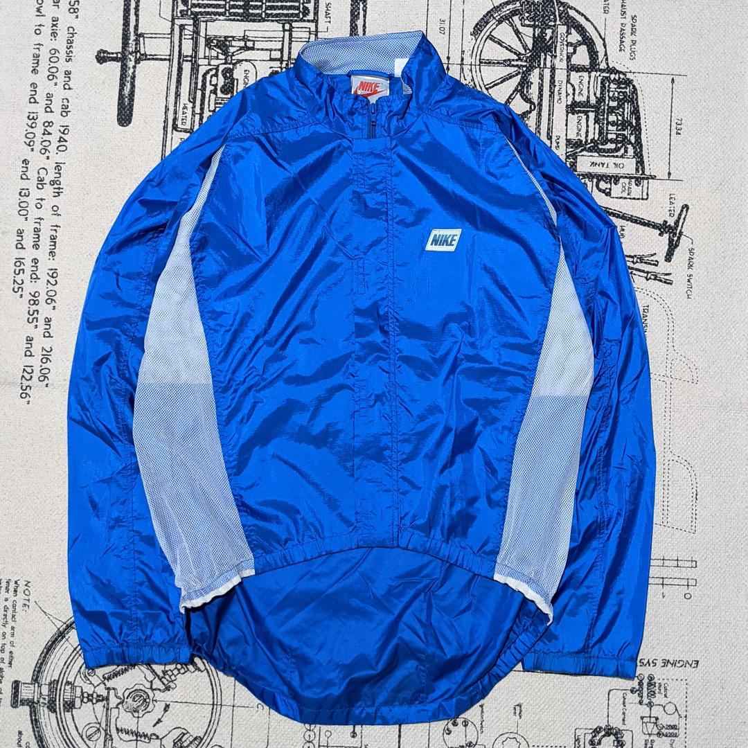 90s 銀タグ NIKE ナイキ ナイロンジャケット 好配色  ブルー 90s NIKE ナイキ 銀タグ ナイロンジャケット マルチカラー L