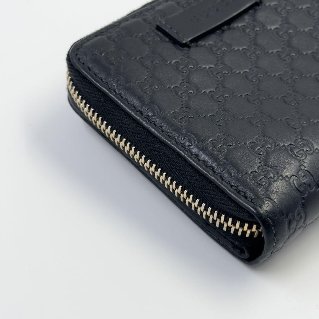 極美品】 GUCCI グッチ 折り財布 マイクロGG 黒 ブラック系