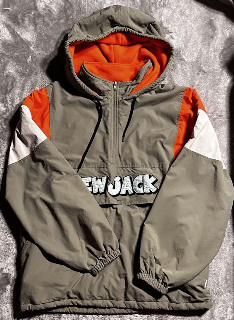ナイロンジャケット「NEWJACK」ハイネックフーディー 裏起毛 古着