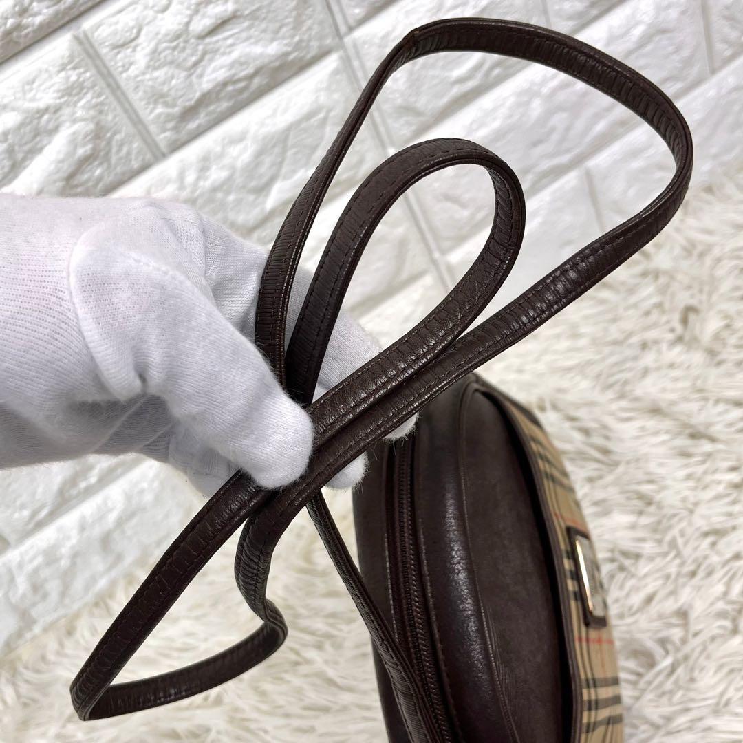Burberry ミニショルダーバッグ　シャドーホース　茶 美品 Burberry ショルダーバッグ ノバチェック シャドーホース