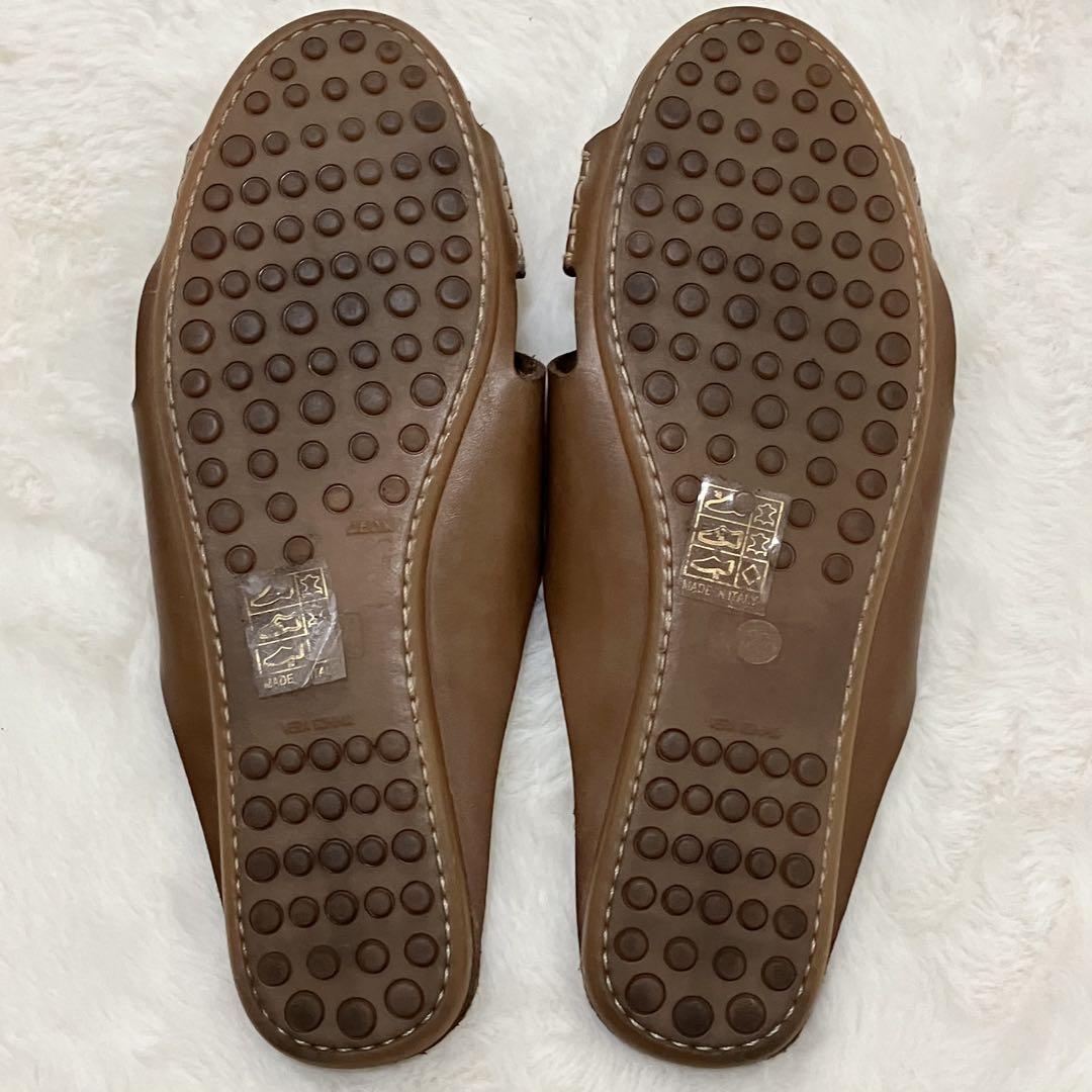 美品 CORSO ROMA9 コルソローマ フラットサンダル ブラウン 38