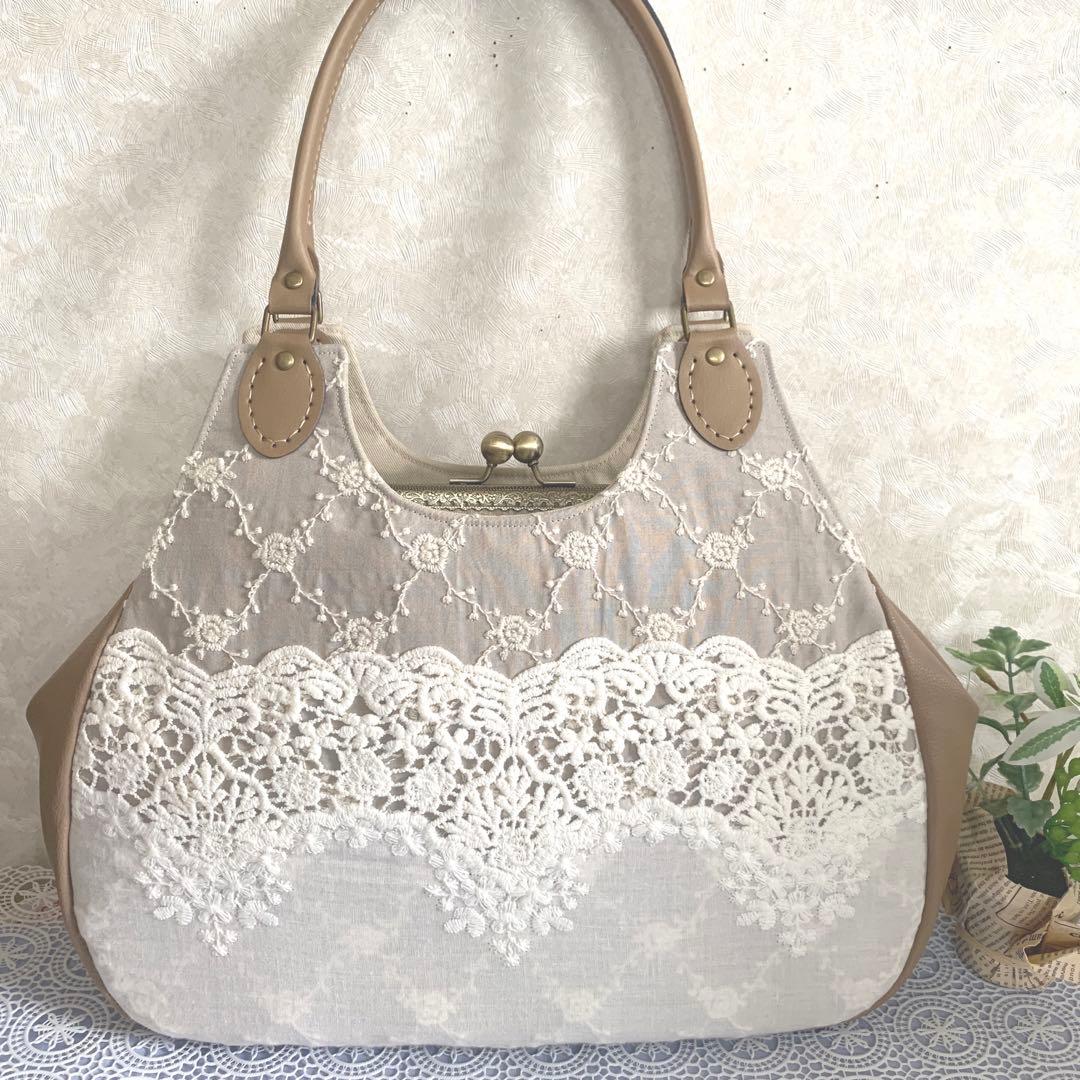 マーケットみぃこ様専用 あおりがま口バッグ ハンドメイド 小物