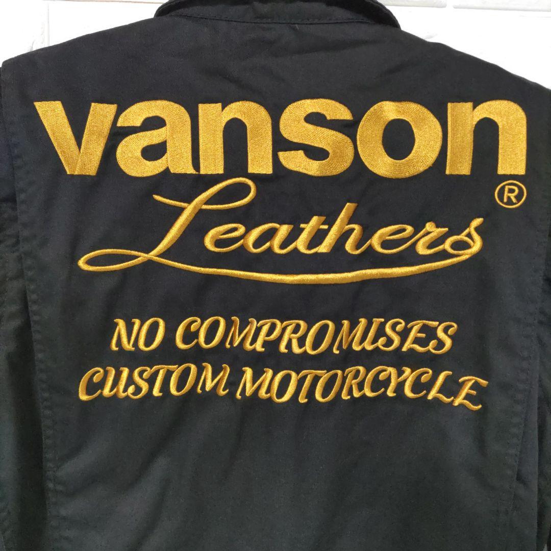 VANSON　バンソン 黒 つなぎ 2way　長袖＆半袖　Lサイズ