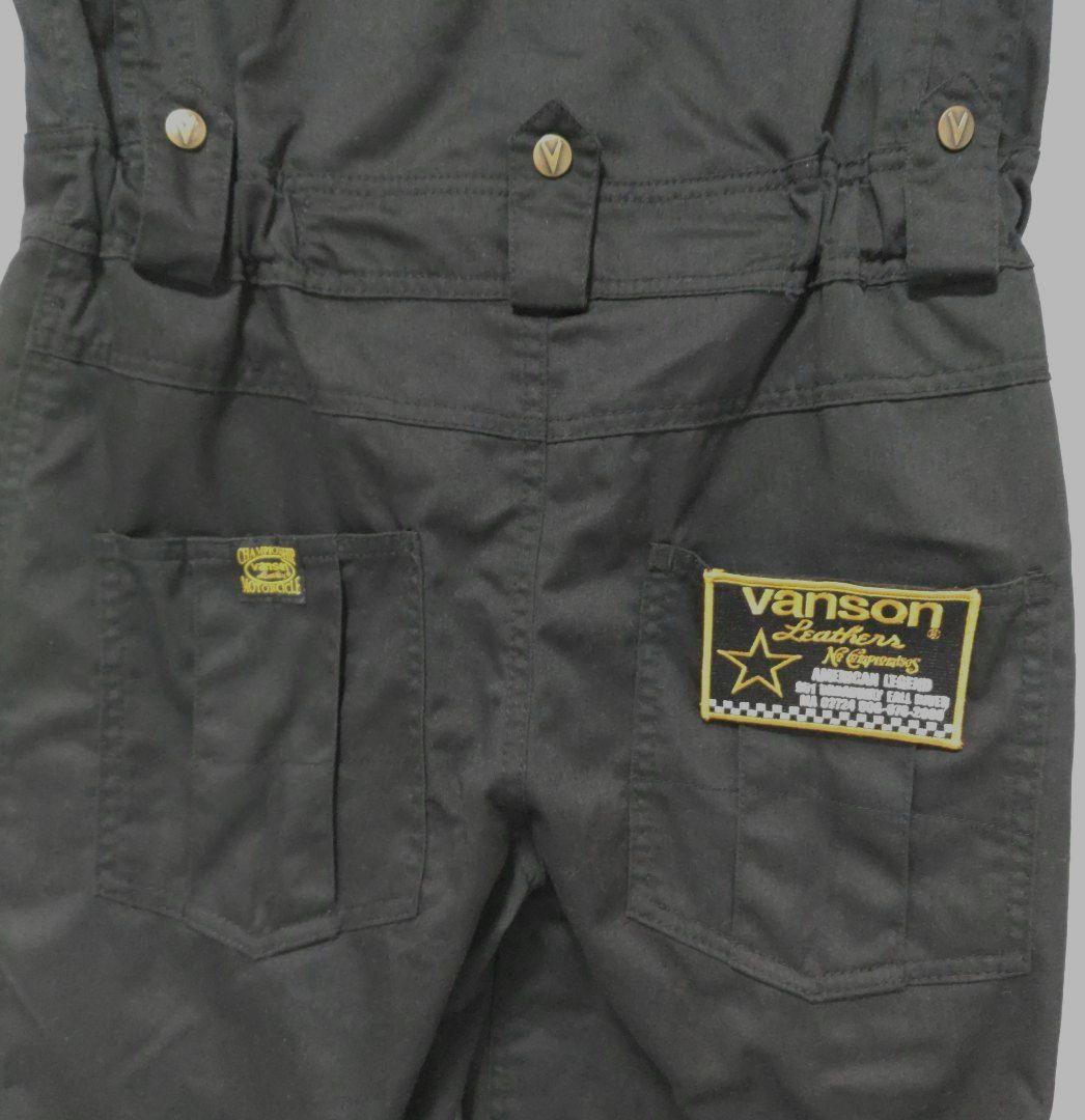 VANSON　バンソン 黒 つなぎ 2way　長袖＆半袖　Lサイズ