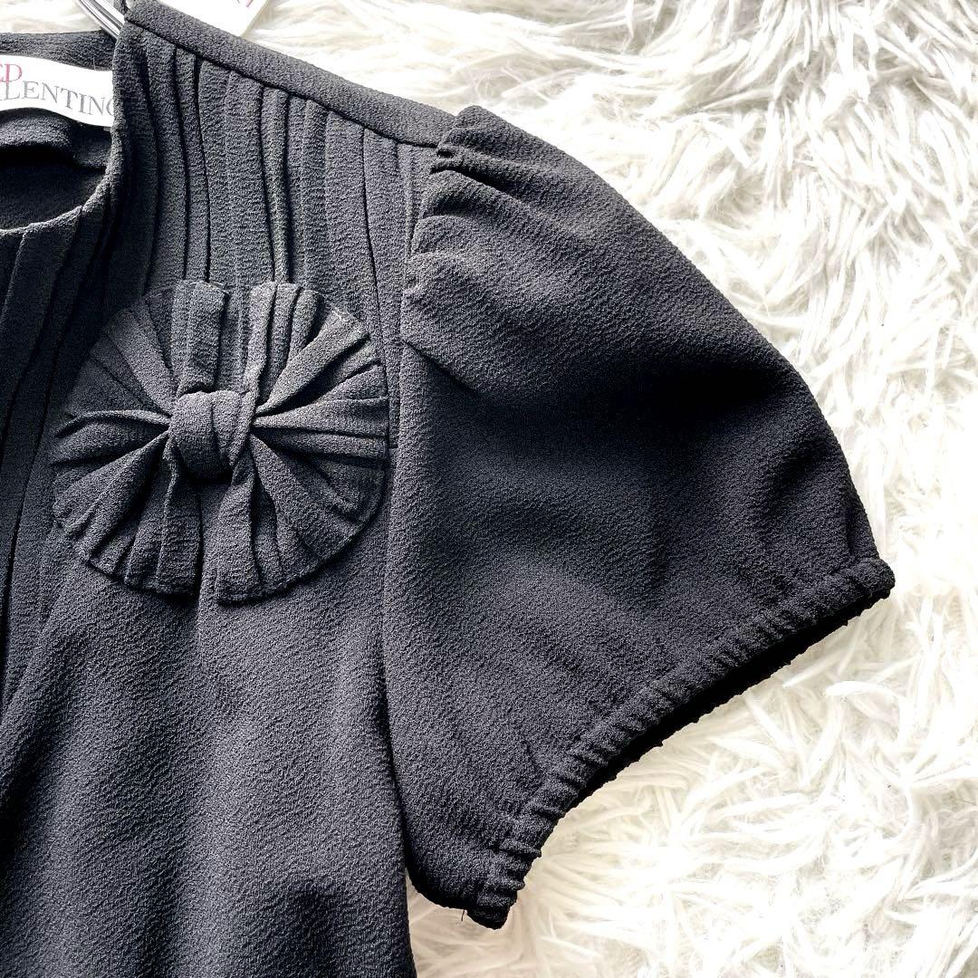 RED VALENTINO タイブラウス　タグ付き タグ付き未使用✨RED VALENTINO 半袖ブラウス ブラック 38
