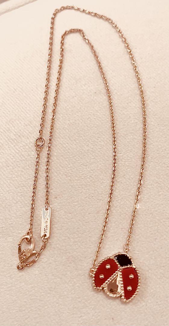 いラインアップ 高品質ネックレス✨ラッキースプリング/ローズゴールド/オニキス アクセサリー