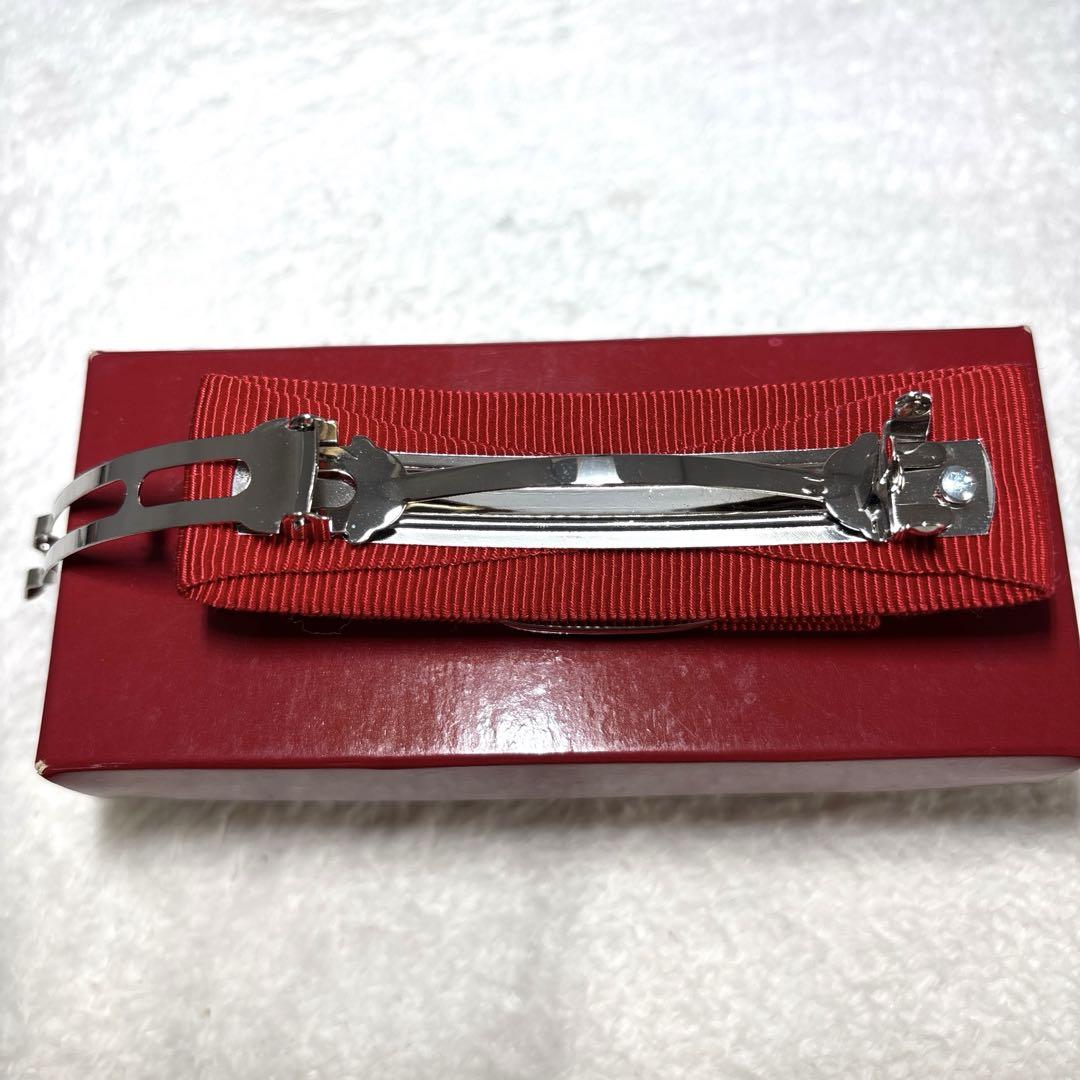 美品✨フェラガモ ヴァラ リボン　バレッタ　赤　髪留め