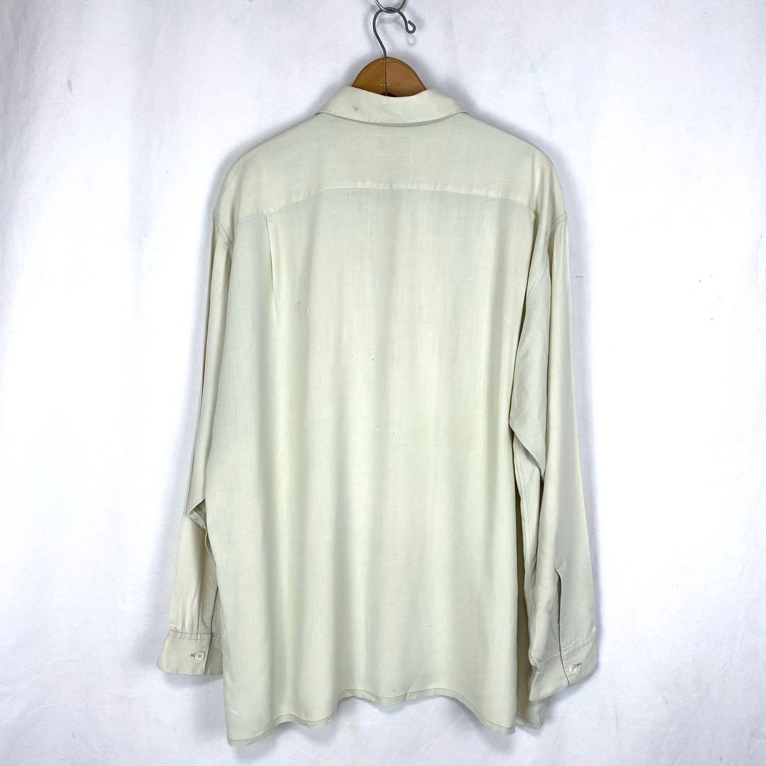 50s ビンテージ Mannattan マンハッタン レーヨンシャツ クリーム 50s ビンテージ Mannattan マンハッタン レーヨンシャツ クリーム