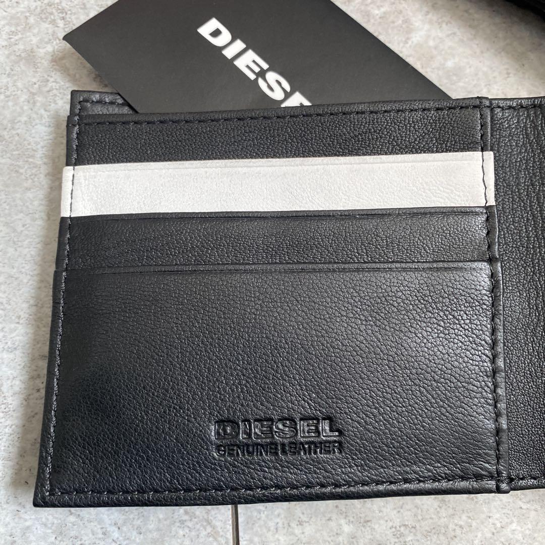 新品未使用　DIESEL ブラック 二つ折り財布 新品未使用　大人BLACK 新品 DIESEL ブラック 二つ折り財布 - メルカリ