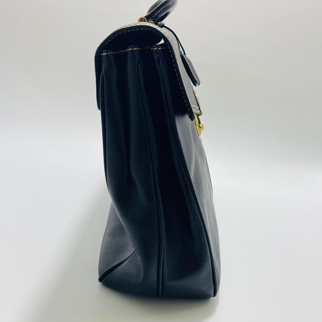 dunhill ダンヒル ビジネスバッグ ブリーフケース　レザーシボ革 ブラック