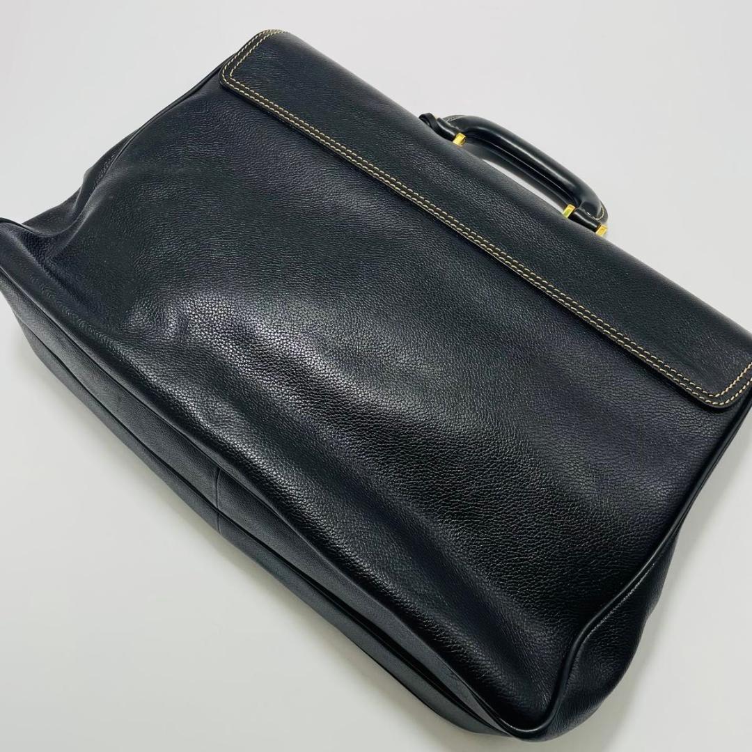dunhill ダンヒル ビジネスバッグ ブリーフケース　レザーシボ革 ブラック
