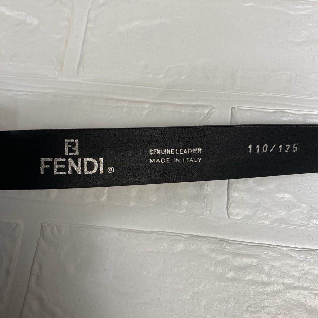 FENDI フェンディ　ズッカ FF金具 レザーベルト　ブラック　シルバー金具