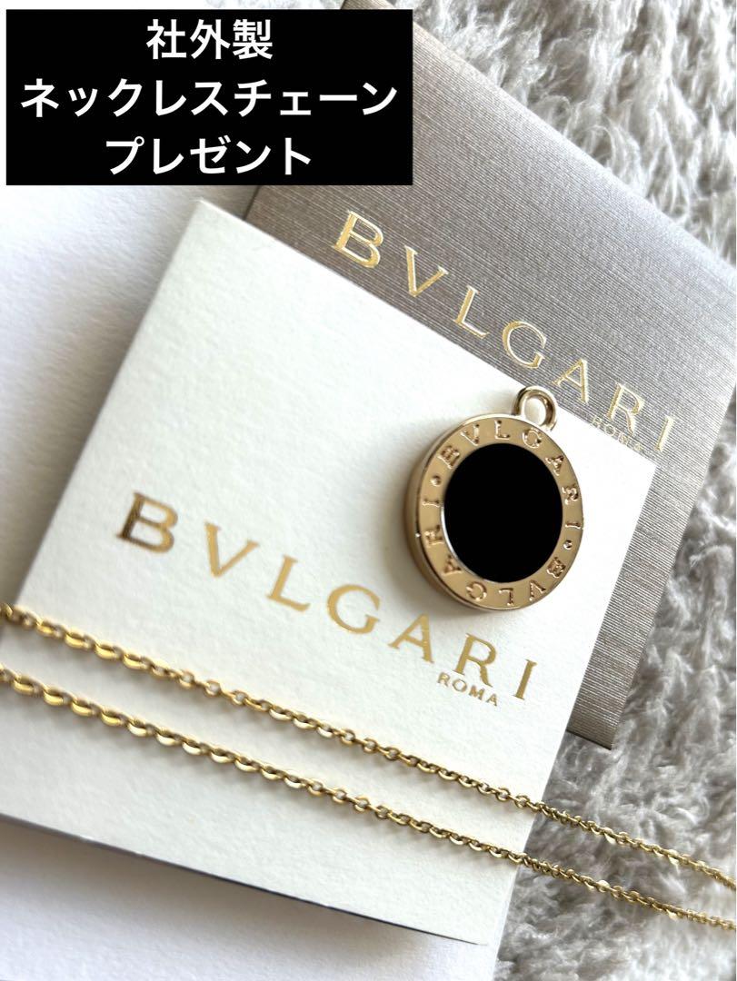 【新品•正規品】BVLGARI両面刻印チャームBIG＆ネックレスチェーン