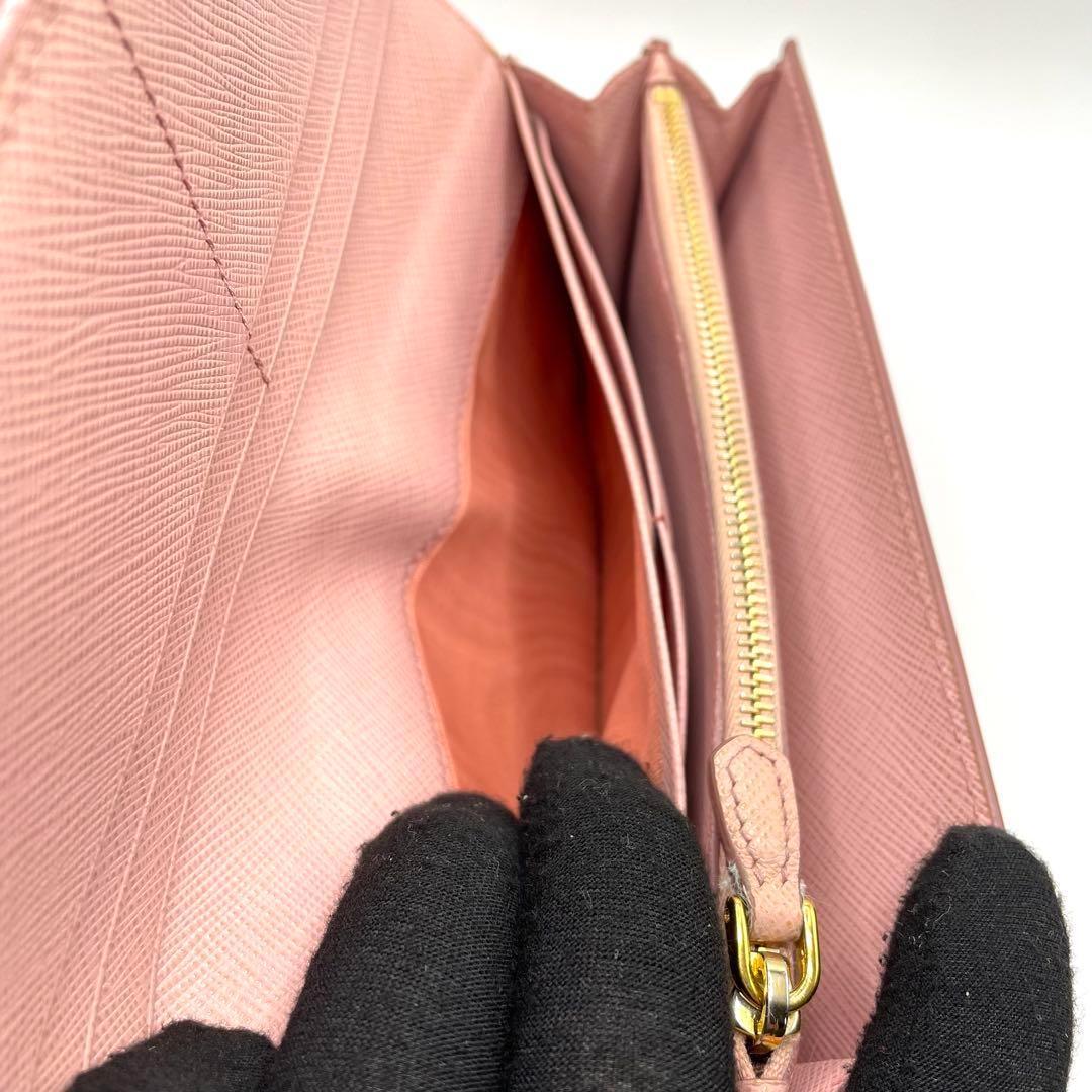 極美品✨PRADA プラダ サフィアーノシャイン 長財布1MH132 ピンク
