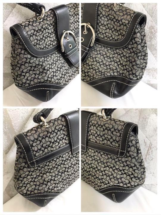 【美品】COACH コーチ 6349P ミニシグネチャー ハンドル ハンドバッグ