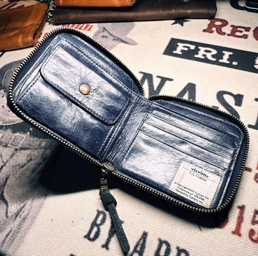 visvim クラシック 二つ折り インクブルー 財布