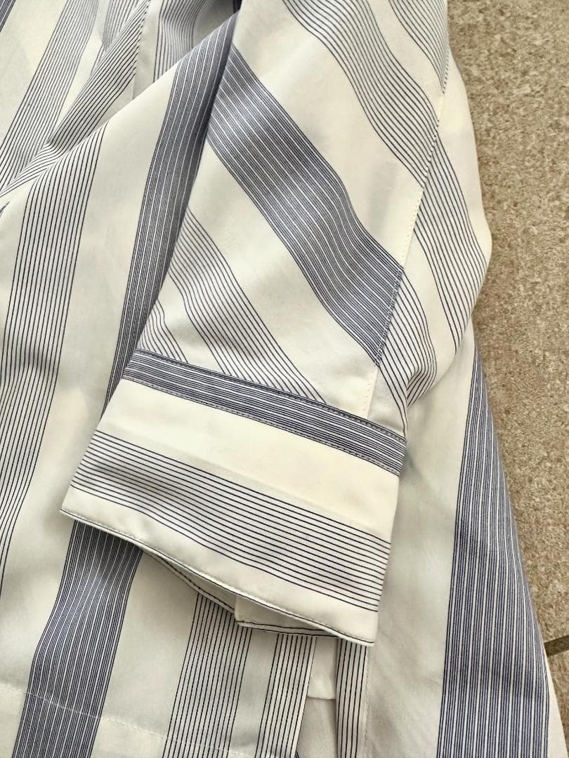 【新品タグ付】OVERCOAT ネイビー ストライプシャツ サイズ1