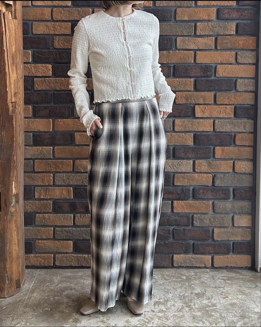 Pheeny Rayon ombre check gatherd pants