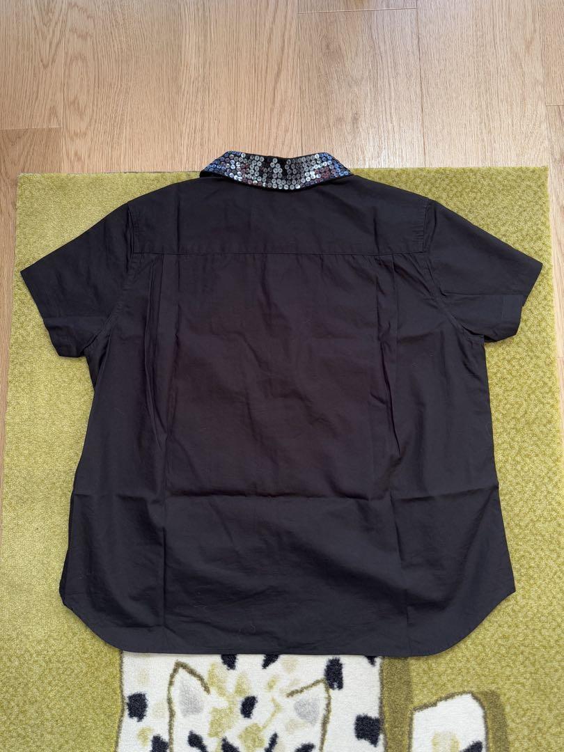 トリコtricotCOMMEdesGARCONS スパンコール丸襟　シャツ　半袖